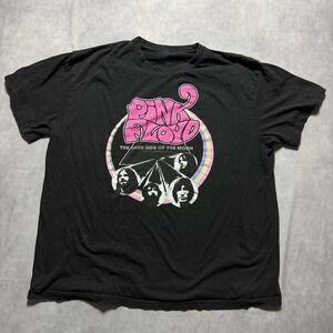 Pink Floyd Dark Side of the Moon Mens 2XL Black Excellent Tour Graphic T-Shirt